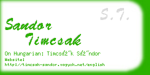 sandor timcsak business card